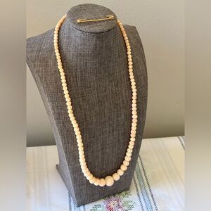 Vintage Angel Skin Graduated Beaded Necklace